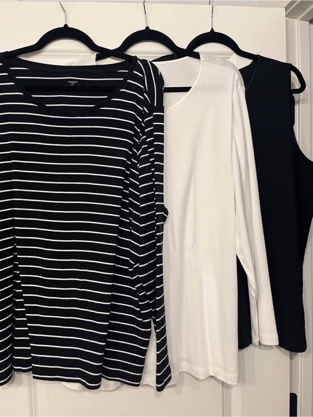 CJ Banks White Long Sleeve Top